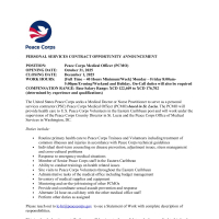 Peace Corps: Backup Medical Provider (BUMP)